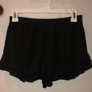 Black Ruffle Flowy Shorts